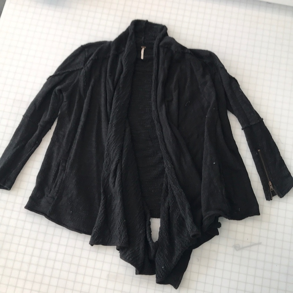 Free people open front waterfall cardigan